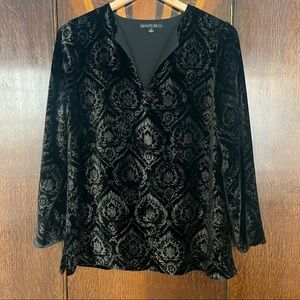 Lafayette 148 New York Silk-blend Velvet Top in Black, size 12